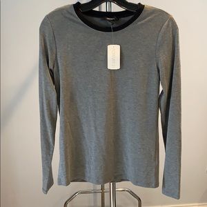 Long-sleeve gray shirt